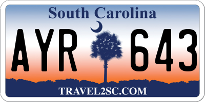 SC license plate AYR643