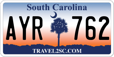 SC license plate AYR762