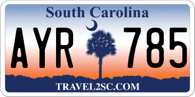 SC license plate AYR785