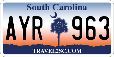 SC license plate AYR963