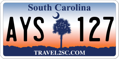 SC license plate AYS127