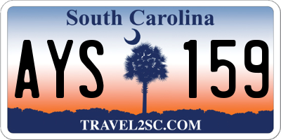 SC license plate AYS159