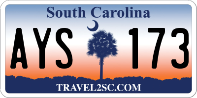 SC license plate AYS173