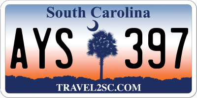 SC license plate AYS397