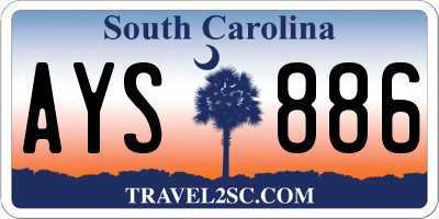 SC license plate AYS886