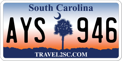 SC license plate AYS946