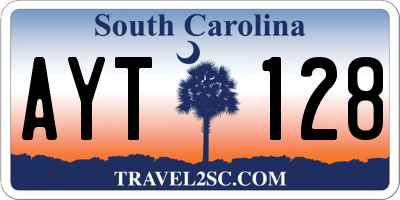 SC license plate AYT128