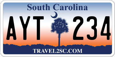 SC license plate AYT234