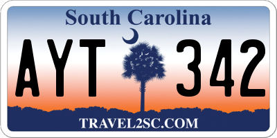 SC license plate AYT342