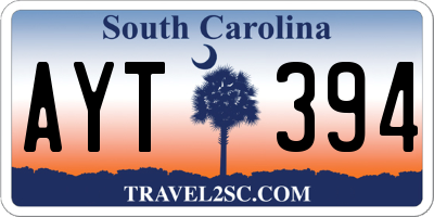 SC license plate AYT394
