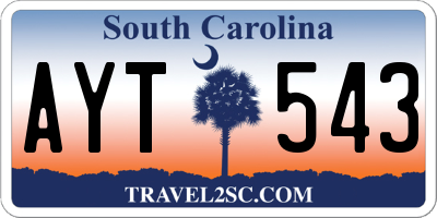 SC license plate AYT543