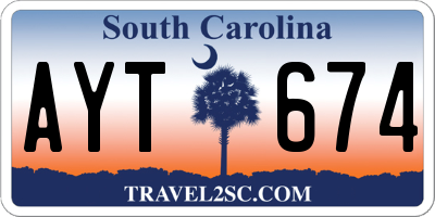 SC license plate AYT674