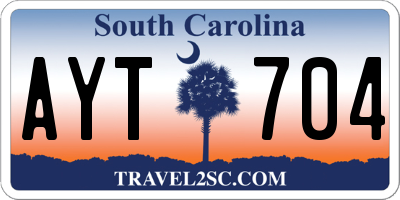 SC license plate AYT704