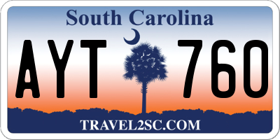 SC license plate AYT760