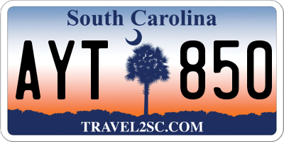 SC license plate AYT850