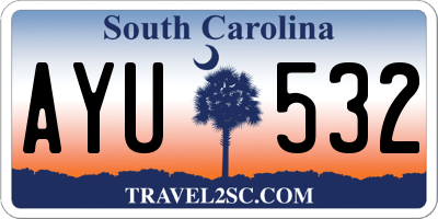 SC license plate AYU532