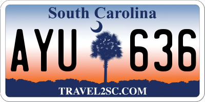 SC license plate AYU636