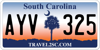 SC license plate AYV325