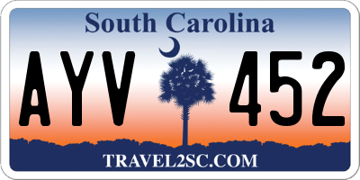 SC license plate AYV452