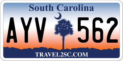 SC license plate AYV562