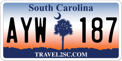 SC license plate AYW187