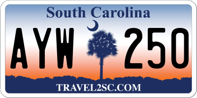 SC license plate AYW250