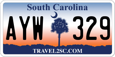 SC license plate AYW329