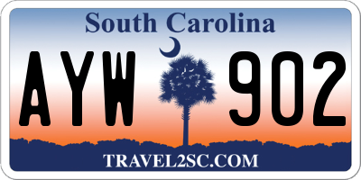 SC license plate AYW902
