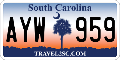 SC license plate AYW959