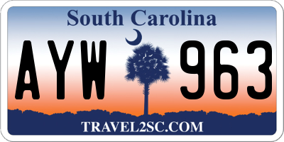 SC license plate AYW963
