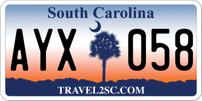 SC license plate AYX058
