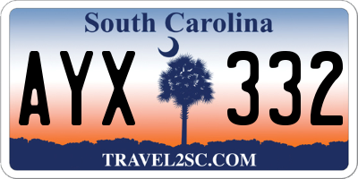SC license plate AYX332