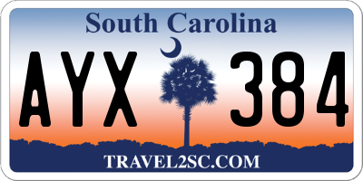 SC license plate AYX384