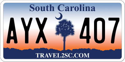 SC license plate AYX407