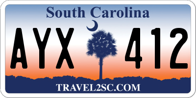 SC license plate AYX412