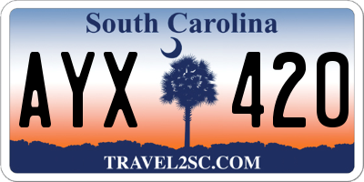 SC license plate AYX420
