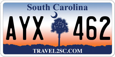 SC license plate AYX462