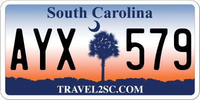 SC license plate AYX579