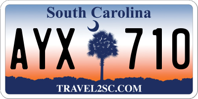 SC license plate AYX710
