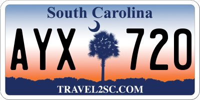 SC license plate AYX720