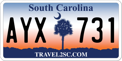 SC license plate AYX731