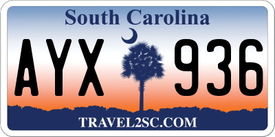 SC license plate AYX936