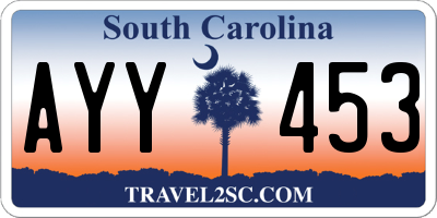 SC license plate AYY453
