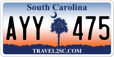 SC license plate AYY475