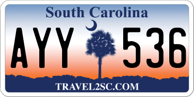 SC license plate AYY536