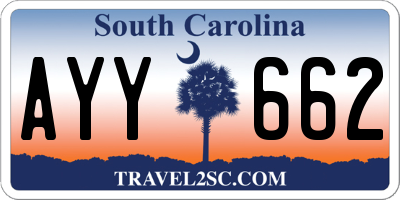 SC license plate AYY662