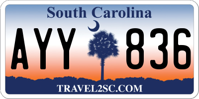 SC license plate AYY836