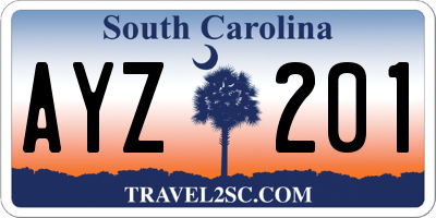 SC license plate AYZ201