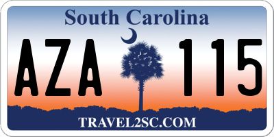 SC license plate AZA115