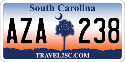 SC license plate AZA238